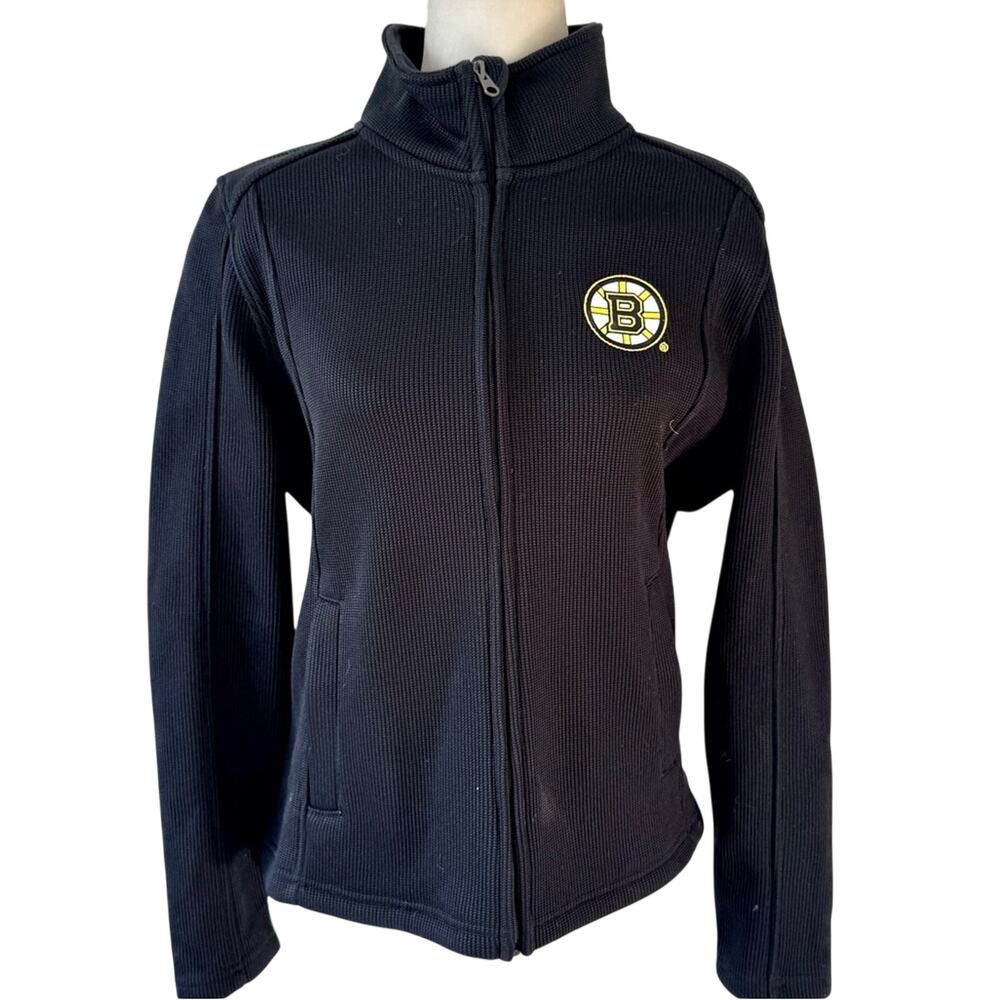 G-III Boston Bruins NHL Hockey Black Zip Up Jacket Fleece Lining Women's Size L